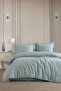 Elastic Satin Striped Double Duvet Cover Set