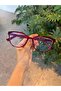 Nancy Burgundy Cat Eye 56 Ekartman Slanting Blue Block Blue Light Protection Glass Can Changeable Screen Glasses - 3
