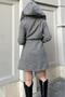 Women's Herringbone Melton Coat – Hooded Collars, Double-Breasted Sleeves, Stylish Winter Coat 700-3688462 - 4