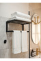 Stainless Metal Towel Holder Bathroom Shelf 2Katl Robe Holder Rack Towel Rack Shampoo Rack Height:20 Width:45X27Cm - 7