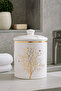 Decorative Porcelain Tree of Life Patterned Gold Detailed 5-Piece Bathroom Set - 2