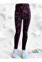 Jacquard Lycra Knitted Fabric Winter Black Pink Patterned Girls Leggings - 3