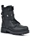 Black Lace-Up Zippered Star Detailed Girl's Boots - 2