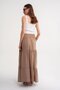 4662 Women's Button Detailed Gathered Modal Skirt Soil - 7