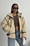 Viral Teddy Plush Beige Biker Jacket - 3