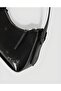 Patent Leather Black Serrated Baguette Handbag - V2