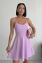 Thin Straps Backless Flared Graduation Dress Lilac - 4
