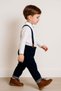 Classic Navy Boys’ Trousers with Suspenders - 3