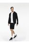 Viscose Blend Zippered Pocket Detailed Waist Lace-Up Sports Shorts