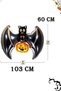 Halloween Bat, Pumpkin Foil Balloon, Halloween Party Ornament Decorative 103X60Cm Balloon - 2