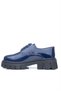 Navy Blue Patent Leather Lace-Up Girls' Oxford School Shoes - 7