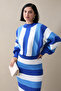 Bat Sleeve Cobalt Blue Knitwear Set - 2