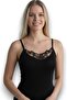 Women's Wool Undershirt with Thin Straps and Lace - Warm and Flexible Ribbed Fabric Hasyün