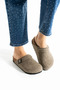 Women's Brown Cork Sole Orthopedic Felted Winter Closed-Front Sabo Daily Comfortable House Slippers - 3