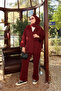 Women's Side Tie Suit Burgundy - 2