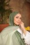 Gradient Two-Tone Green Çağla Bamboo Kraş Tok Duran Women's Shawl Bk9 - 6