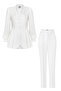 Lace Embroidered Ruffled Jacket Two-Piece Suit - 4