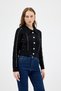 7265 Buttoned Stone Cardigan Black
