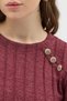 Burgundy Shoulder Button Detailed Knitwear Long Dress 8154A - 4
