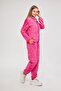 Women's Acid Washing Effect Tie-Dye Pattern Zippered Front Skirt Sleeve Elastic Hoodie Set - 2