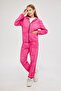 Women's Acid Washing Effect Tie-Dye Pattern Zippered Front Skirt Sleeve Elastic Hoodie Set - 5