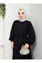 Modest Dress with Diamond-Shaped Stone Pattern