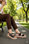 319 -Orthopedic Sole Double Buckle Wedge Heeled Sandals