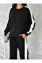 Modal Fabric Tracksuit Set White Striped Tracksuit Set - 5