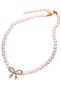 Pearl Necklace with Crystal Bow Pendant