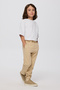 Boy's Beige Sweatpants with Elastic Cuffs - 2