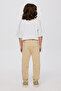 Boy's Beige Sweatpants with Elastic Cuffs - 6