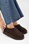 Women's Uggps Brown Furry Short Suede Flat Slippers - 2