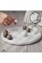 Marble Tic Tac Toe 10" Inches White and Oceanic | Brain Teaser Game | Handcrafted | Stylish Decor - 3