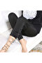 Women's Black Plush Winter Stretchy Soft Thermal Leggings - 6