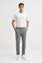 Men's Jogger Slim Fit Fabric Pants Elastic Waist Lace up - 3