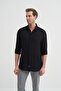 Regular Fit Woven Cotton Line Textured Long Sleeve Shirt - 2