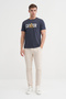 Slim Fit Crew Neck Cotton Printed T-Shirt