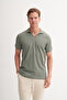 Polo Neck Regular Fit Cotton Textured T-Shirt - 2
