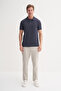 Slim Fit Polo Neck Plain Knitted T-Shirt - 2
