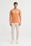 Slim Fit Crew Neck Cotton Printed T-Shirt - 3