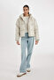 Water Repellent Faux Leather Coat Hooded Fleece Inside Zippered Pocket A0804Ax23Wn - 2