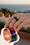 Women's Copper Bracelet Ring Set - Nadia Model Special Edition Metal Box Zeolite Sand - 5