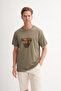 Crew Neck Regular Fit Cotton Printed T-Shirt - 2
