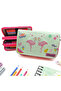 Glittery Sparkling Swan Flamingo Pencil Case Vegan Leather Pencil Case Three Compartment Pen Holder - Pink