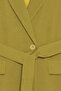Oil Green Women's Single Button Woven Double Breasted Blazer Jacket - Belted - 3