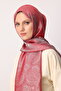 Vera Pattern Shine Line Shawl Burgundy-Mint Green - 4