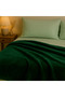 Solid Dark Green Flannel Blanket – Double (200x220 cm) – Soft & Warm