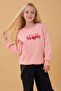 Girl's Crew Neck Bow Embroidered Sweatshirt Yavruağzı - 3