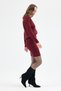 Burgundy Crew Neck Knitwear Sweater Skirt Set 2294 - 2