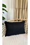 Pearl Velvet Textured Black Plain Throw Pillow Cover 1 Piece - 3
